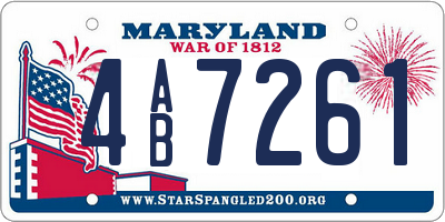 MD license plate 4AB7261