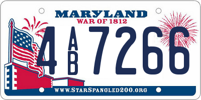 MD license plate 4AB7266