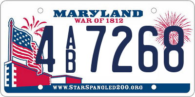 MD license plate 4AB7268