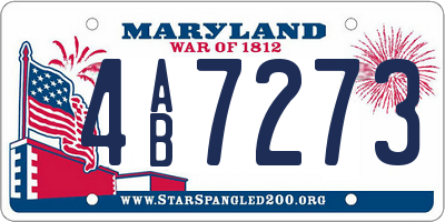 MD license plate 4AB7273