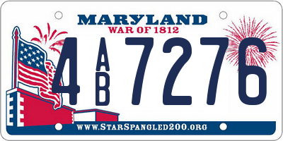 MD license plate 4AB7276