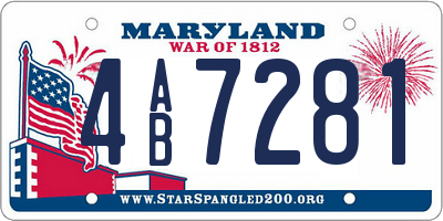 MD license plate 4AB7281