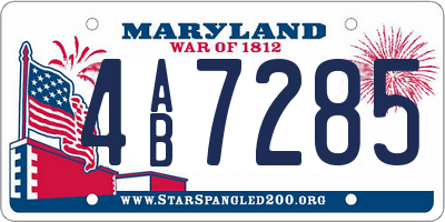MD license plate 4AB7285