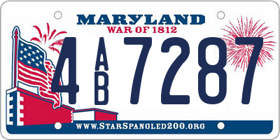 MD license plate 4AB7287