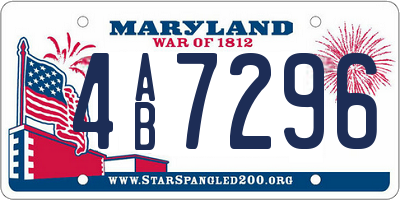 MD license plate 4AB7296