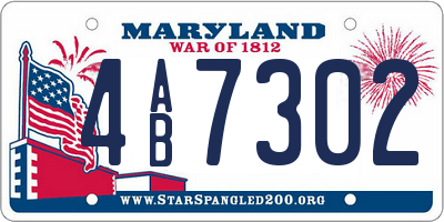 MD license plate 4AB7302