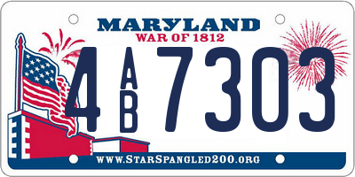 MD license plate 4AB7303