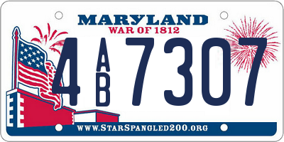 MD license plate 4AB7307