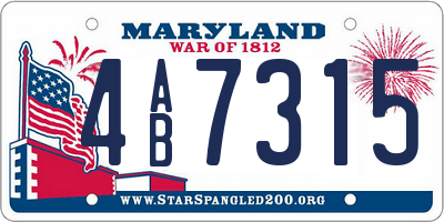 MD license plate 4AB7315