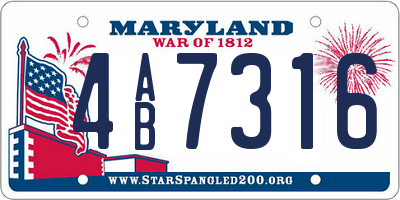 MD license plate 4AB7316