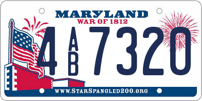 MD license plate 4AB7320
