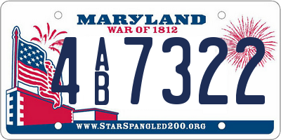 MD license plate 4AB7322