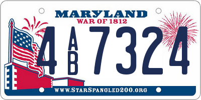 MD license plate 4AB7324