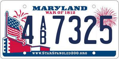 MD license plate 4AB7325