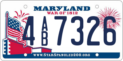 MD license plate 4AB7326