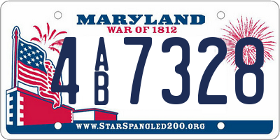 MD license plate 4AB7328