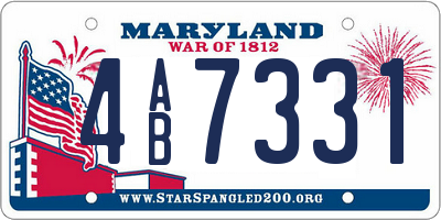 MD license plate 4AB7331