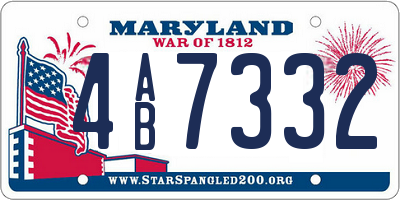 MD license plate 4AB7332
