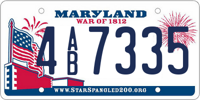 MD license plate 4AB7335