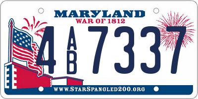 MD license plate 4AB7337