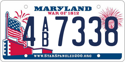 MD license plate 4AB7338