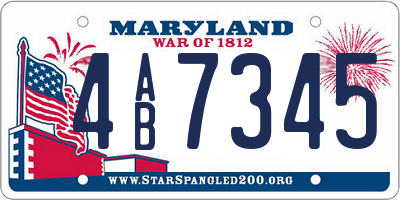 MD license plate 4AB7345