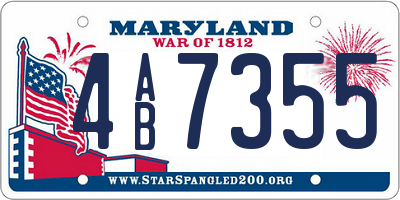 MD license plate 4AB7355
