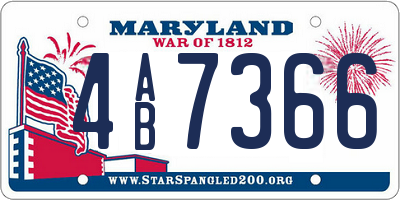 MD license plate 4AB7366