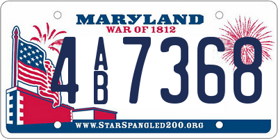 MD license plate 4AB7368