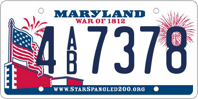 MD license plate 4AB7378