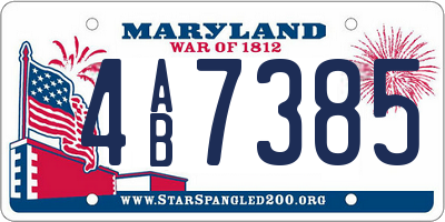MD license plate 4AB7385