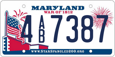 MD license plate 4AB7387