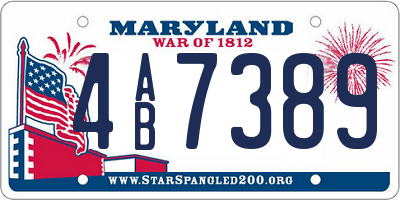 MD license plate 4AB7389
