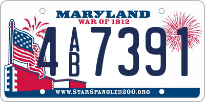 MD license plate 4AB7391