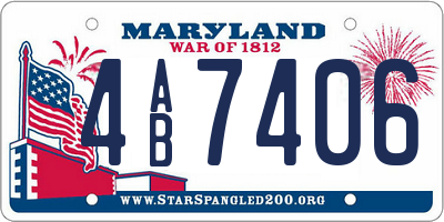 MD license plate 4AB7406