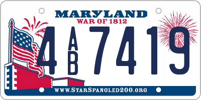 MD license plate 4AB7419