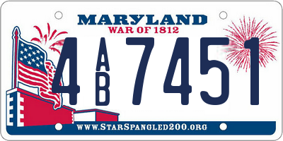 MD license plate 4AB7451