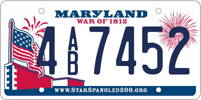 MD license plate 4AB7452
