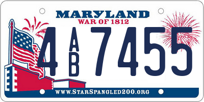 MD license plate 4AB7455