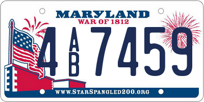 MD license plate 4AB7459