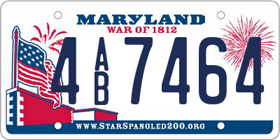 MD license plate 4AB7464