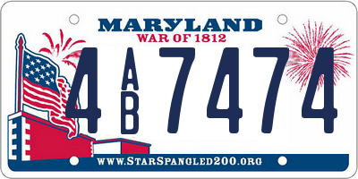 MD license plate 4AB7474