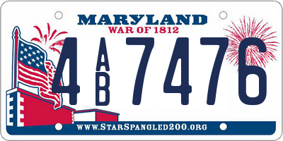 MD license plate 4AB7476