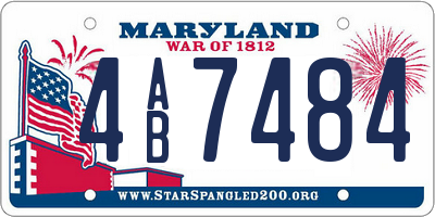 MD license plate 4AB7484