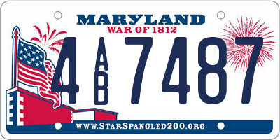 MD license plate 4AB7487