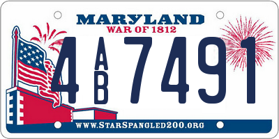 MD license plate 4AB7491