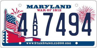 MD license plate 4AB7494