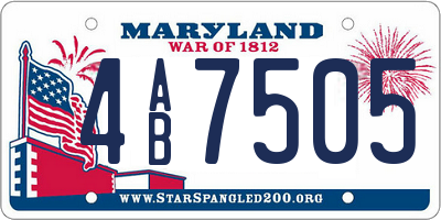 MD license plate 4AB7505