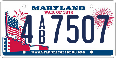 MD license plate 4AB7507
