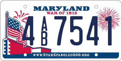 MD license plate 4AB7541